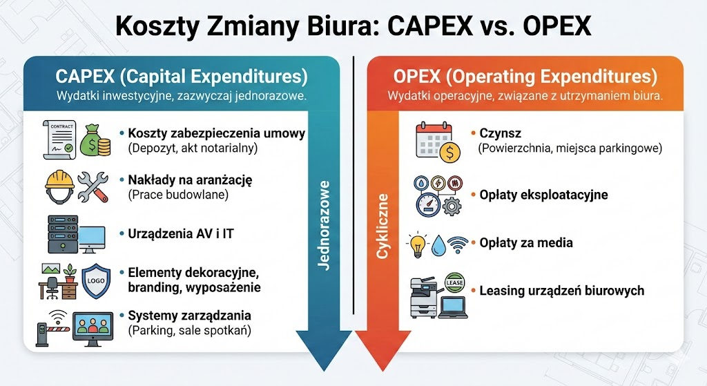 koszty zmiany biura - capex i opex